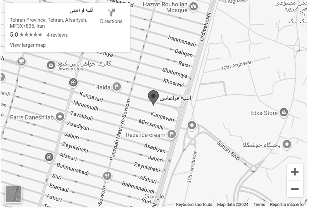 موقعیت مکانی استودیو فراهانی